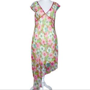 Vintage 90’s Printed Floral Asymmetrical Dress